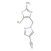 Chemical structure of 1-[(2,5-dimethyl-1,3-thiazol-4-yl)methyl]-1H-pyrazole-4-carbonitrile - CSSB00021668319