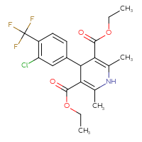 Chemical structure of 3,5-diethyl 4-[3-chloro-4-(trifluoromethyl)phenyl]-2,6-dimethyl-1,4-dihydropyridine-3,5-dicarboxylate - CSSB20539824807