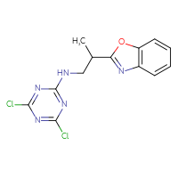 Chemical structure of N-[2-(1,3-benzoxazol-2-yl)propyl]-4,6-dichloro-1,3,5-triazin-2-amine - CSSB21332060847