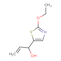 Chemical structure of 1-(2-ethoxy-1,3-thiazol-5-yl)prop-2-en-1-ol - CSSB02495519285