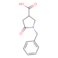 Chemical structure of 1-benzyl-5-oxopyrrolidine-3-carboxylic acid - CSSB00000182920