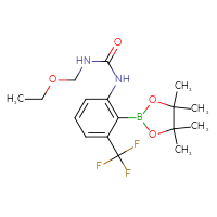 Chemical structure of 3-(ethoxymethyl)-1-[2-(4,4,5,5-tetramethyl-1,3,2-dioxaborolan-2-yl)-3-(trifluoromethyl)phenyl]urea - CSSB21332136756