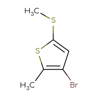 Chemical structure of 3-bromo-2-methyl-5-(methylsulfanyl)thiophene - CSSB00039831220