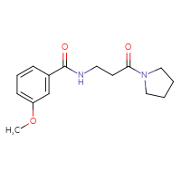 Chemical structure of 3-methoxy-N-[3-oxo-3-(pyrrolidin-1-yl)propyl]benzamide - CSSB00132531203