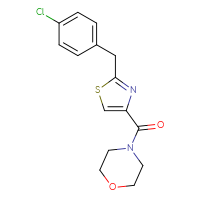 Chemical structure of 4-{2-[(4-chlorophenyl)methyl]-1,3-thiazole-4-carbonyl}morpholine - CSSB00104907179