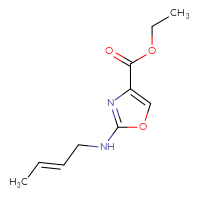 Chemical structure of ethyl 2-{[(2E)-but-2-en-1-yl]amino}-1,3-oxazole-4-carboxylate - CSSB00019253379