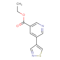 Chemical structure of ethyl 5-(1,2-thiazol-4-yl)pyridine-3-carboxylate - CSSB00048479596