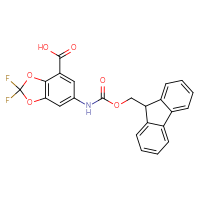 Chemical structure of 6-({[(9H-fluoren-9-yl)methoxy]carbonyl}amino)-2,2-difluoro-2H-1,3-benzodioxole-4-carboxylic acid - CSSB03555236551