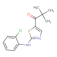 Chemical structure of 1-{2-[(2-chlorophenyl)amino]-1,3-thiazol-5-yl}-2,2-dimethylpropan-1-one - CSSB00025735747