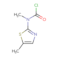 Chemical structure of N-methyl-N-(5-methyl-1,3-thiazol-2-yl)carbamoyl chloride - CSSB15023234720