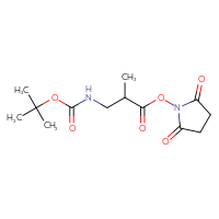 Chemical structure of 2,5-dioxopyrrolidin-1-yl 3-{[(tert-butoxy)carbonyl]amino}-2-methylpropanoate - CSSB00010413648
