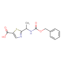 Chemical structure of 2-(1-{[(benzyloxy)carbonyl]amino}ethyl)-1,3-thiazole-5-carboxylic acid - CSSB00010129364