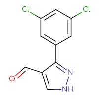 Chemical structure of 3-(3,5-dichlorophenyl)-1H-pyrazole-4-carbaldehyde - CSSB00012714191