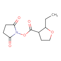 Chemical structure of 2,5-dioxopyrrolidin-1-yl 2-ethyloxolane-3-carboxylate - CSSB00129248547