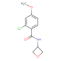 Chemical structure of 2-chloro-4-methoxy-N-(oxetan-3-yl)benzamide - CSSB00063518859