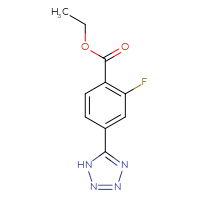 Chemical structure of ethyl 2-fluoro-4-(1H-1,2,3,4-tetrazol-5-yl)benzoate - CSSB21291566029