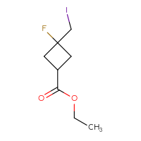 Chemical structure of ethyl 3-fluoro-3-(iodomethyl)cyclobutane-1-carboxylate - CSSB02126161510