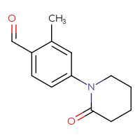 Chemical structure of 2-methyl-4-(2-oxopiperidin-1-yl)benzaldehyde - CSSB00020651495