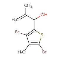 Chemical structure of 1-(3,5-dibromo-4-methylthiophen-2-yl)-2-methylprop-2-en-1-ol - CSSB06364741245