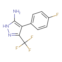 Chemical structure of 4-(4-fluorophenyl)-3-(trifluoromethyl)-1H-pyrazol-5-amine - CSSB00102531608