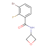 Chemical structure of 3-bromo-2-fluoro-N-(oxetan-3-yl)benzamide - CSSB00014314996