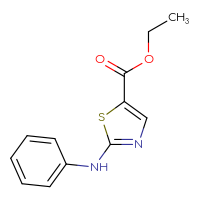 Chemical structure of ethyl 2-(phenylamino)-1,3-thiazole-5-carboxylate - CSSB00006008543