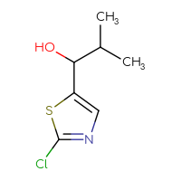 Chemical structure of 1-(2-chloro-1,3-thiazol-5-yl)-2-methylpropan-1-ol - CSSB21103687245