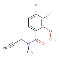 Chemical structure of 3,4-difluoro-2-methoxy-N-methyl-N-(prop-2-yn-1-yl)benzamide - CSSB12500328904