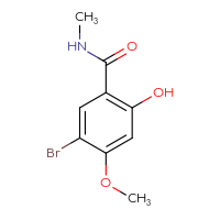 Chemical structure of 5-bromo-2-hydroxy-4-methoxy-N-methylbenzamide - CSSB15024384398