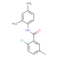 Chemical structure of 2-chloro-N-(2,4-dimethylphenyl)-5-iodobenzamide - CSSB00046747689