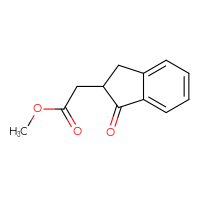 Chemical structure of methyl 2-(1-oxo-2,3-dihydro-1H-inden-2-yl)acetate - CSSB00010775706