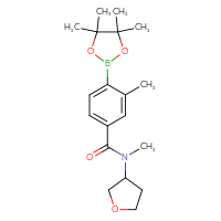 Chemical structure of N,3-dimethyl-N-(oxolan-3-yl)-4-(4,4,5,5-tetramethyl-1,3,2-dioxaborolan-2-yl)benzamide - CSSB02533516303