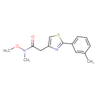 Chemical structure of N-methoxy-N-methyl-2-[2-(3-methylphenyl)-1,3-thiazol-4-yl]acetamide - CSSB00103988384