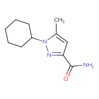 Chemical structure of 1-cyclohexyl-5-methyl-1H-pyrazole-3-carboxamide - CSSB00071778917