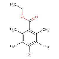 Chemical structure of ethyl 4-bromo-2,3,5,6-tetramethylbenzoate - CSSB03445319057