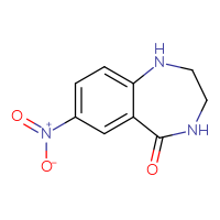 Chemical structure of 7-nitro-2,3,4,5-tetrahydro-1H-1,4-benzodiazepin-5-one - CSSB00013204759