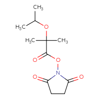 Chemical structure of 2,5-dioxopyrrolidin-1-yl 2-methyl-2-(propan-2-yloxy)propanoate - CSSB20270179187