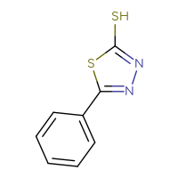 Chemical structure of 5-phenyl-1,3,4-thiadiazole-2-thiol - CSSB00000752352