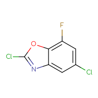Chemical structure of 2,5-dichloro-7-fluoro-1,3-benzoxazole - CSSB06358945760