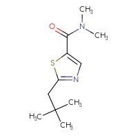 Chemical structure of 2-(2,2-dimethylpropyl)-N,N-dimethyl-1,3-thiazole-5-carboxamide - CSSB01992257808