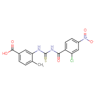 Chemical structure of 3-({[(2-chloro-4-nitrophenyl)formamido]methanethioyl}amino)-4-methylbenzoic acid - CSSB00102605644