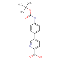 Chemical structure of 5-(4-{[(tert-butoxy)carbonyl]amino}phenyl)pyridine-2-carboxylic acid - CSSB00010140169
