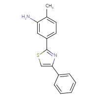 Chemical structure of 2-methyl-5-(4-phenyl-1,3-thiazol-2-yl)aniline - CSSB00133408850