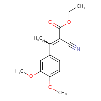 Chemical structure of ethyl 2-cyano-3-(3,4-dimethoxyphenyl)but-2-enoate - CSSB00000683503