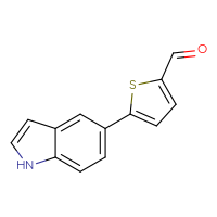 Chemical structure of 5-(1H-indol-5-yl)thiophene-2-carbaldehyde - CSSB00000050389