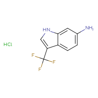 Chemical structure of 3-(trifluoromethyl)-1H-indol-6-amine hydrochloride - CSSB00025715810