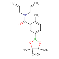 Chemical structure of 2-methyl-N,N-bis(prop-2-en-1-yl)-5-(4,4,5,5-tetramethyl-1,3,2-dioxaborolan-2-yl)benzamide - CSSB02533505004
