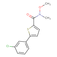 Chemical structure of 5-(3-chlorophenyl)-N-methoxy-N-methylthiophene-2-carboxamide - CSSB01395046103