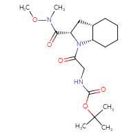 Chemical structure of tert-butyl N-{2-[(2S,3aS,7aS)-2-[methoxy(methyl)carbamoyl]-octahydro-1H-indol-1-yl]-2-oxoethyl}carbamate - CSSB02271962173
