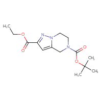 Chemical structure of 5-tert-butyl 2-ethyl 4H,5H,6H,7H-pyrazolo[1,5-a]pyrazine-2,5-dicarboxylate - CSSB00010080429